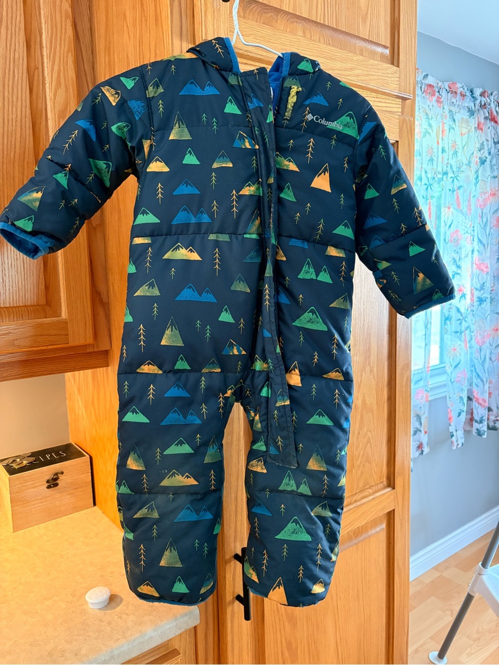 Columbia Navy Insulated Mountain-Print Kids One-Piece